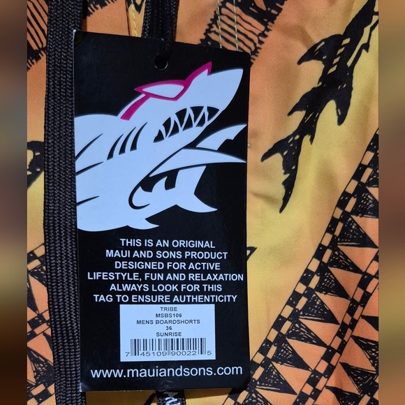 Men's Orange Swim Shorts - Picture 3 of 6